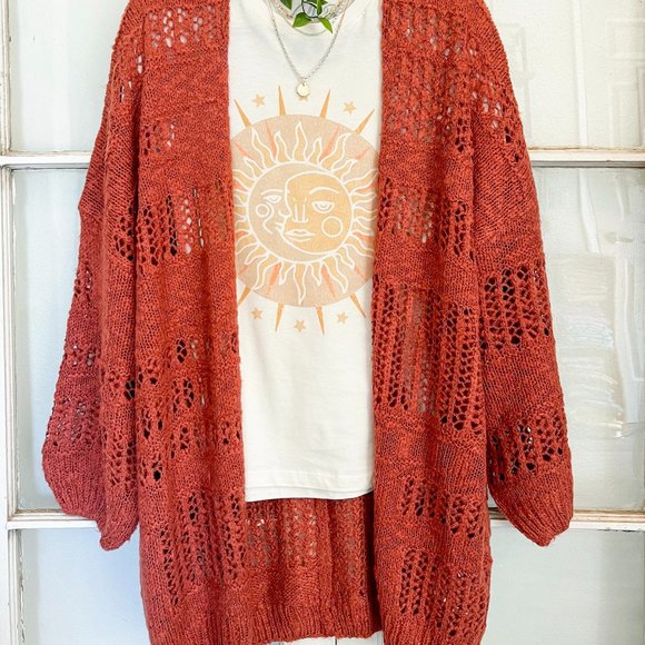 Oversized Rust Cardigan - Picture 5 of 5